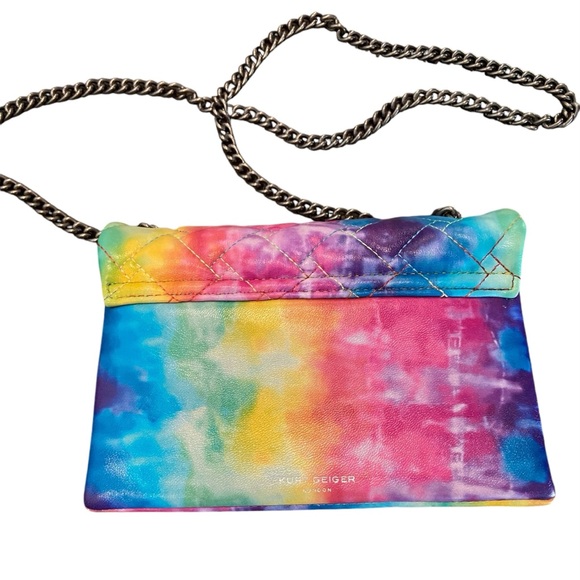 Kurt Geiger. The Kensington flap over bag. Rainbow. Leather. Quilted. Nwot - Picture 4 of 12